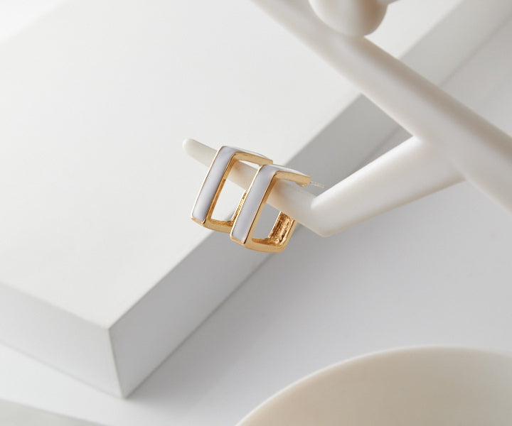 Golden Square Earrings